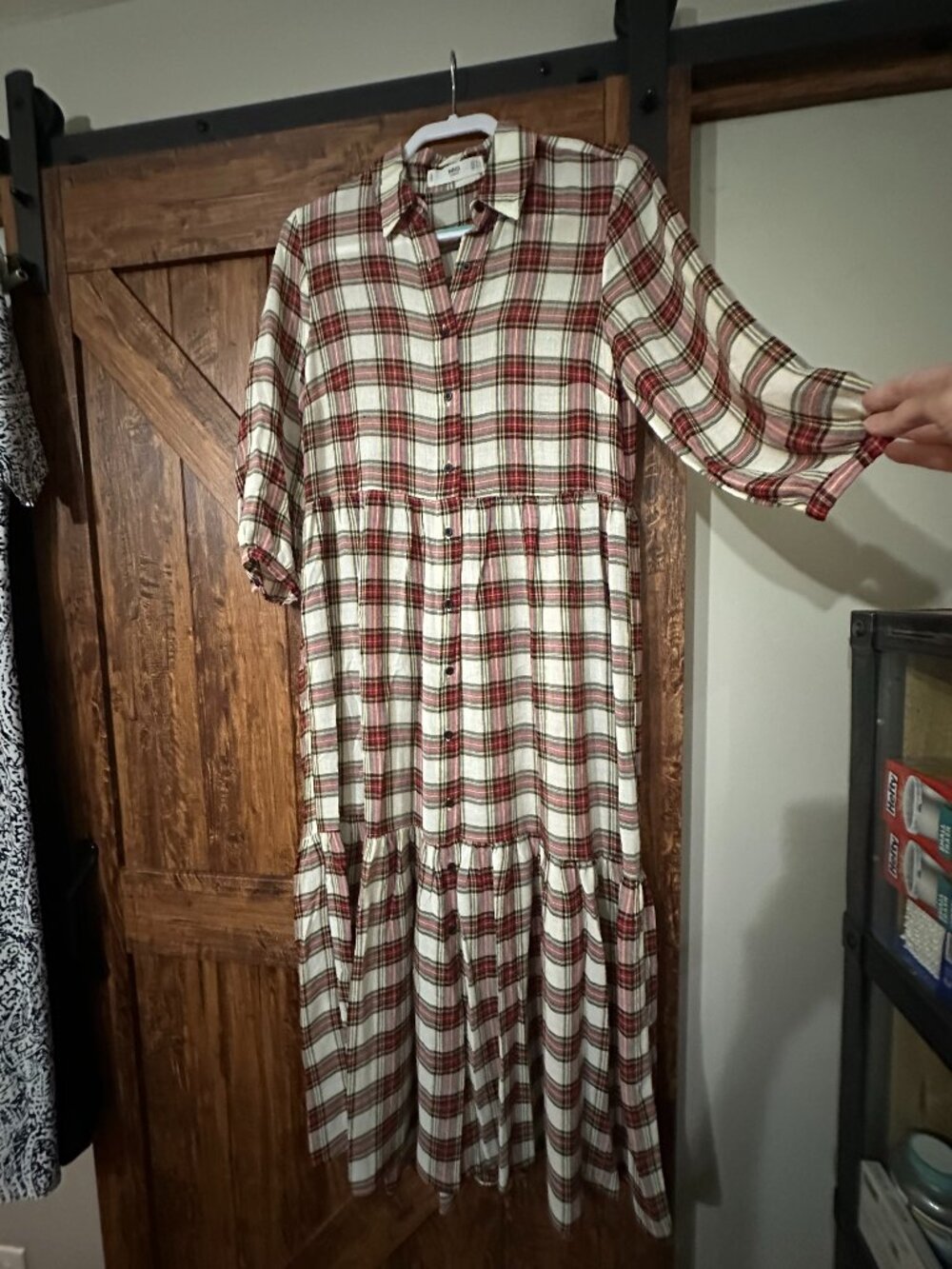 MANGO plaid maxi dress S/M